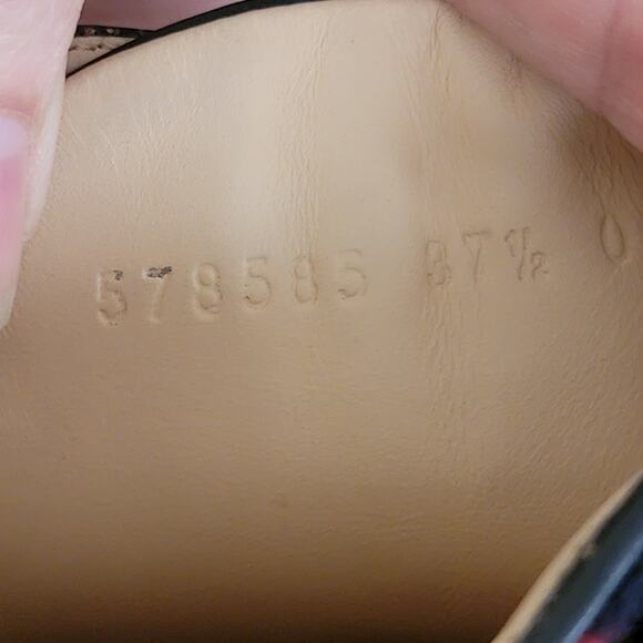 Gucci GG Monogram Wool Lace-Up Web Combat Platform Boots Navy Red 37.5 7.5 - Picture 5 of 13